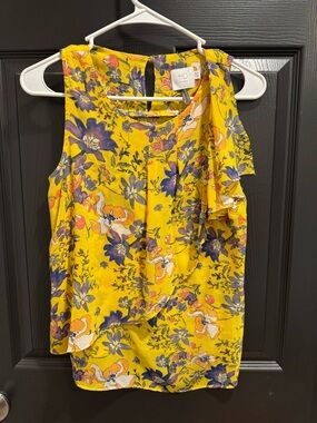 HD in Paris Yellow Floral Ruffle Camisole